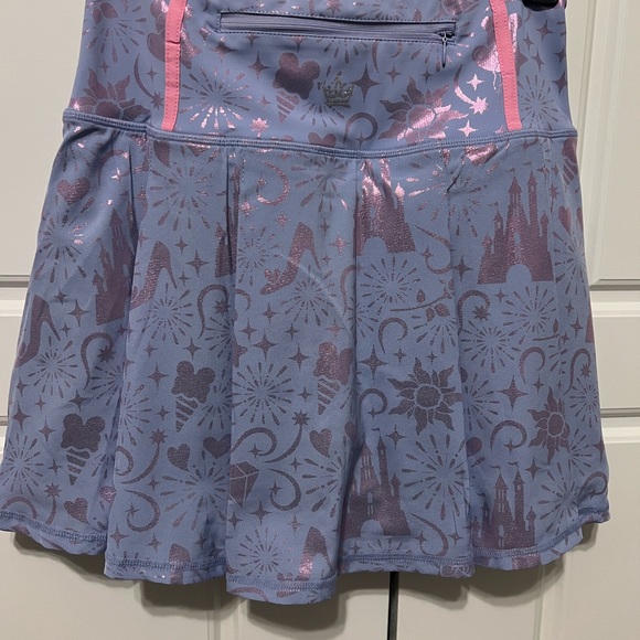 Crowned Athletics Periwinkle and Pink Magical Castle Patterned Skirt XS - Picture 3 of 5